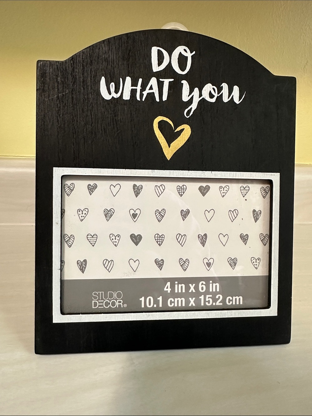 Studio Decor Black Frame with Gold Heart Accent